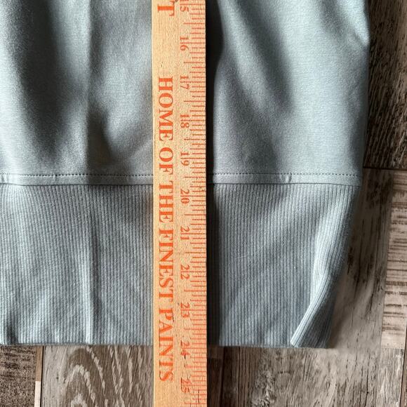 Athleta Eastbound Minimalist Gray/Green Pullover Ribbed Collar Sweatshirt XL - Picture 11 of 12